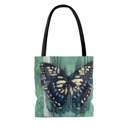 Teal Butterfly Tote Bag