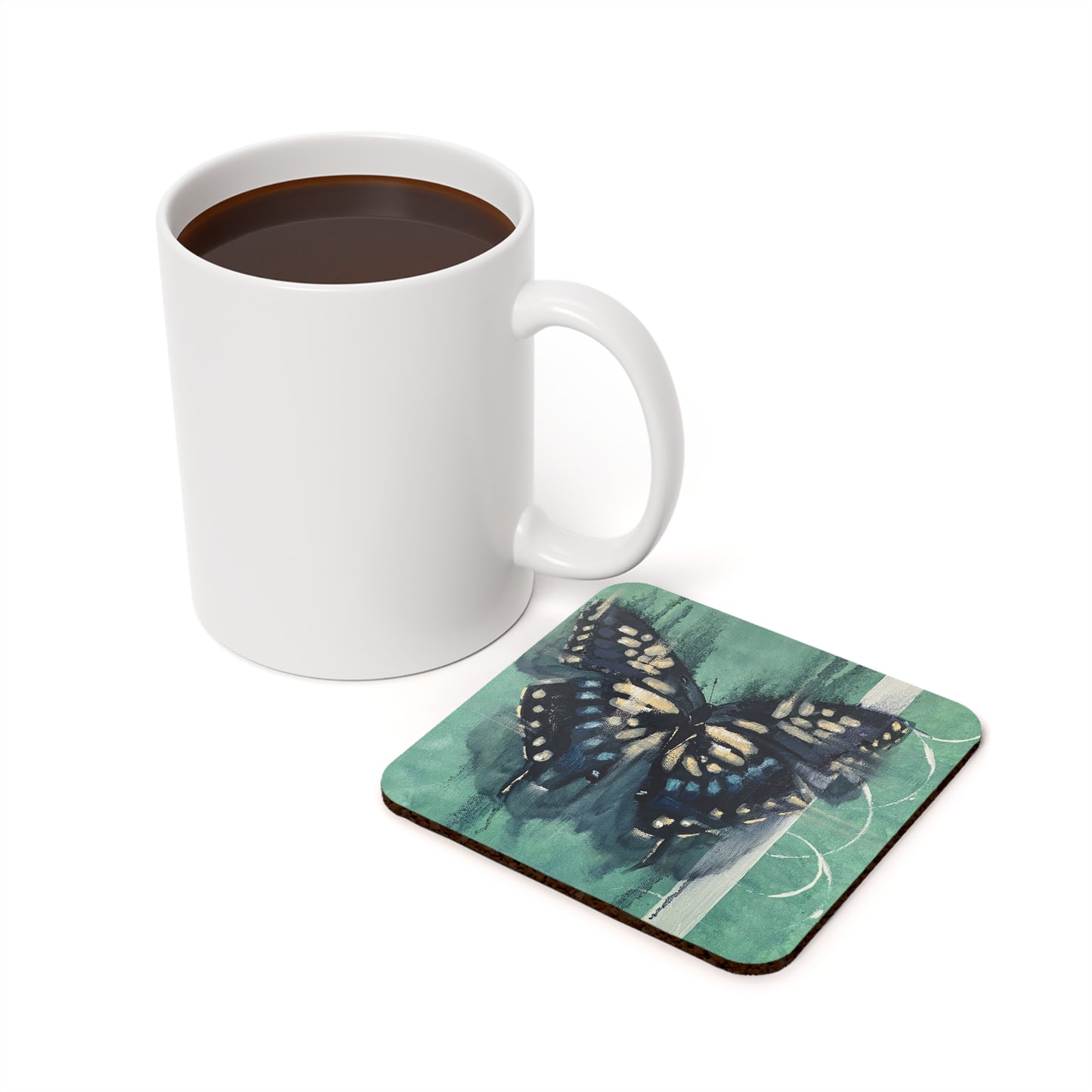 Teal Butterfly Coaster | Kitchen Decor | Drink Accessories