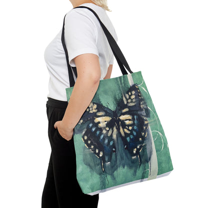 Teal Butterfly Tote Bag
